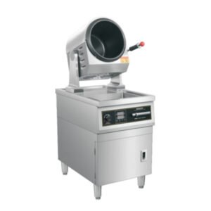 Commercial floor standing induction drum stir fry machine